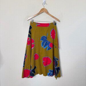 Anthropologie Eva Franco Betta Fish A-Line Midi Skirt – Size 8